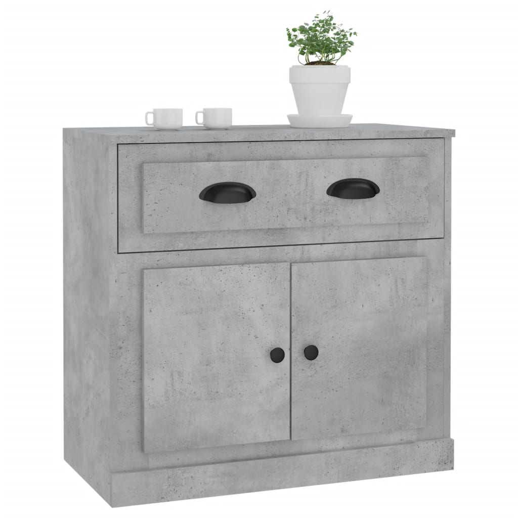 Credenza Grigio Cemento 70x35,5x67,5 cm in Legno Multistrato 816428