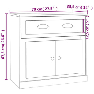 Credenza Grigio Cemento 70x35,5x67,5 cm in Legno Multistrato 816428