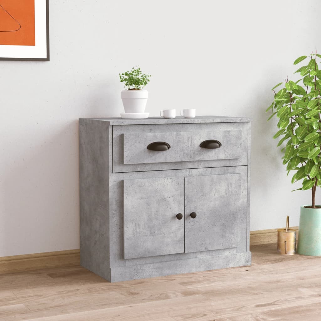 Credenza Grigio Cemento 70x35,5x67,5 cm in Legno Multistrato 816428