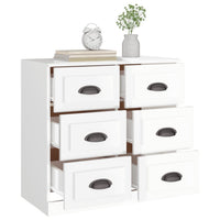 Credenza Bianco Lucido 70x35,5x67,5 cm in Legno Multistrato 816434