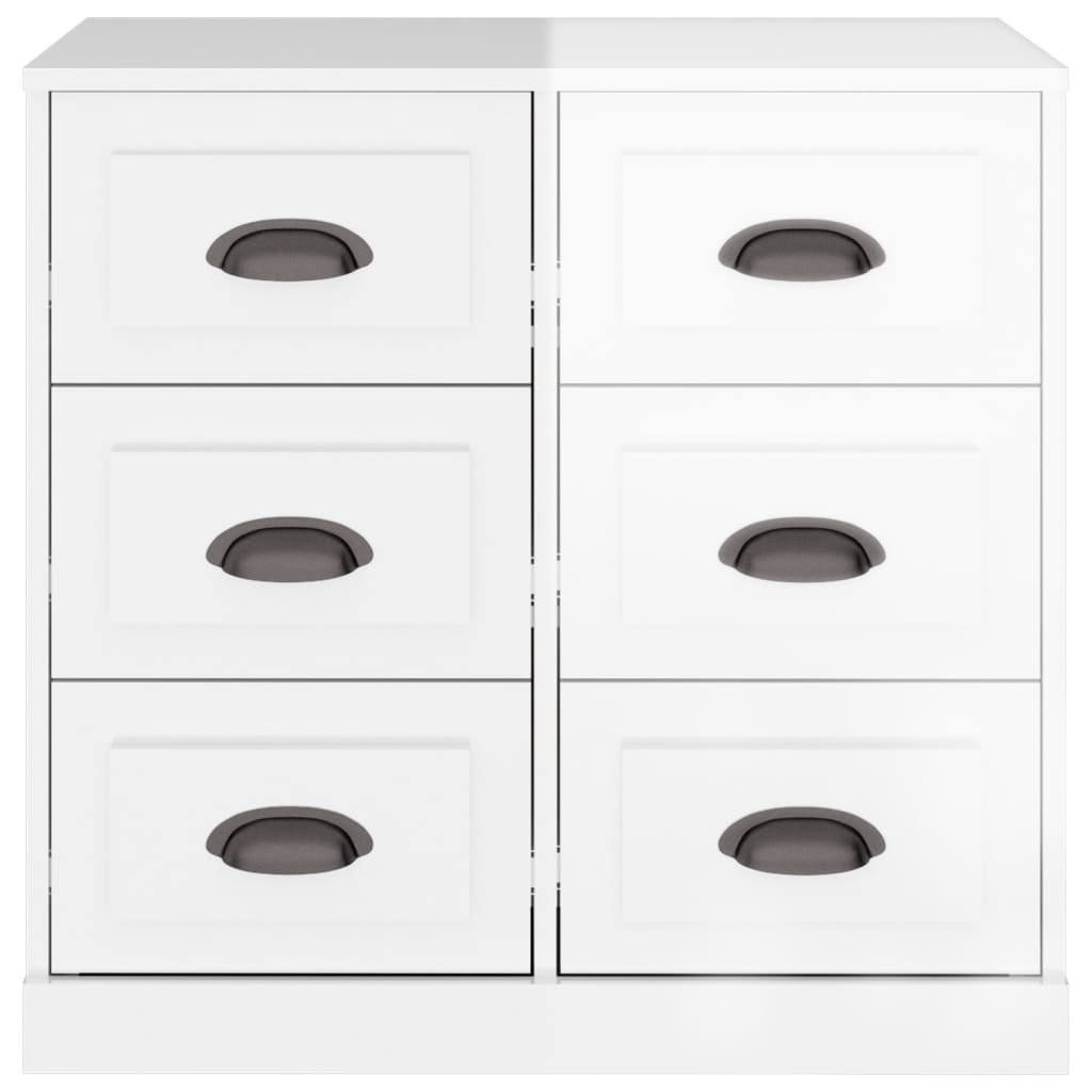 Credenza Bianco Lucido 70x35,5x67,5 cm in Legno Multistrato 816434