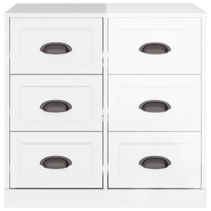 Credenza Bianco Lucido 70x35,5x67,5 cm in Legno Multistrato 816434