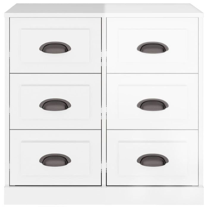 Credenza Bianco Lucido 70x35,5x67,5 cm in Legno Multistrato 816434