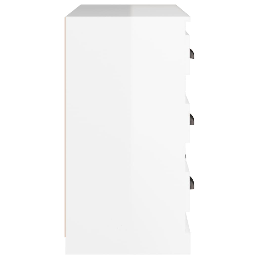 Credenza Bianco Lucido 70x35,5x67,5 cm in Legno Multistrato 816434