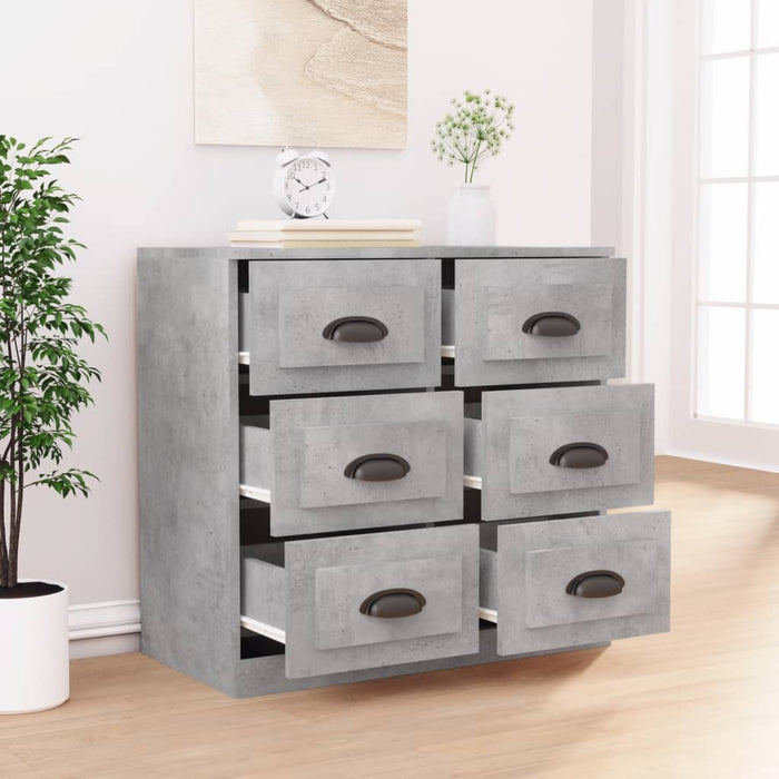 Credenza Grigio Cemento 70x35,5x67,5 cm in Legno Multistrato 816436