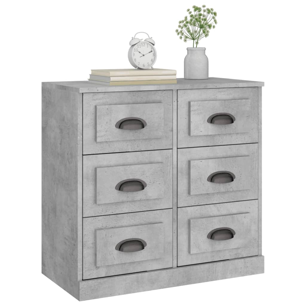 Credenza Grigio Cemento 70x35,5x67,5 cm in Legno Multistrato 816436