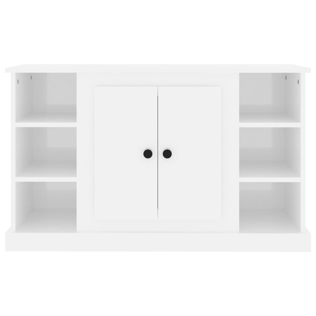 Credenza Bianco Lucido 100x35,5x60 cm in Legno Multistrato 816442