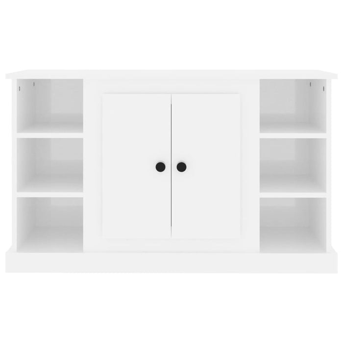 Credenza Bianco Lucido 100x35,5x60 cm in Legno Multistrato 816442