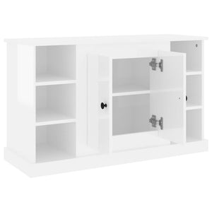 Credenza Bianco Lucido 100x35,5x60 cm in Legno Multistrato 816442