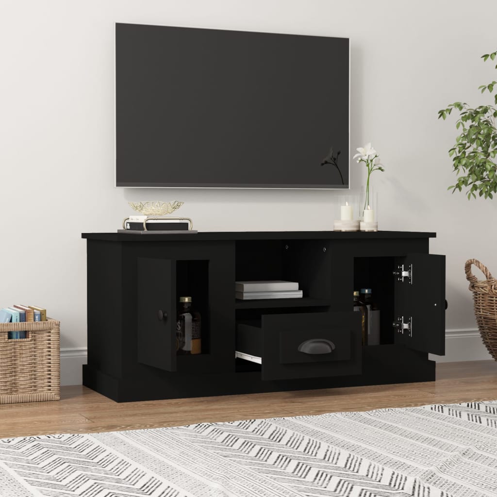 Mobile Porta TV Nero 100x35,5x45 cm in Legno Multistrato 816457