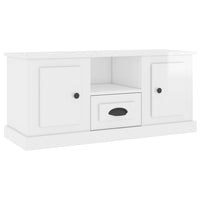 Mobile Porta TV Bianco Lucido 100x35,5x45 cm Legno Multistrato 816458