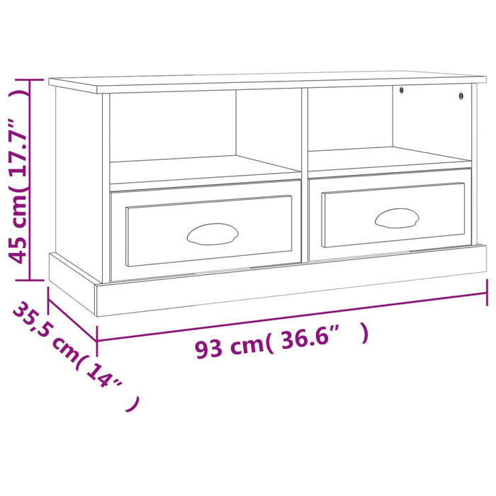 Mobile Porta TV Rovere Marrone 93x35,5x45 cm Legno Multistrato 816471