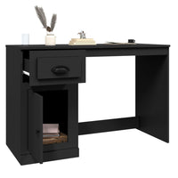 Scrivania con Cassetto Nera 115x50x75 cm in Legno Multistrato 816473