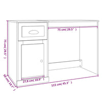 Scrivania con Cassetto Nera 115x50x75 cm in Legno Multistrato 816473