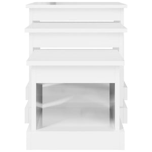 Tavolini da Salotto 3 pz Bianco Lucido in Legno Multistrato 816490