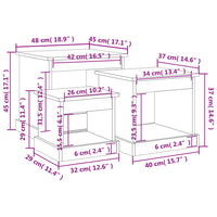 Tavolini Impilabili 3 pz Grigio Sonoma in Legno Multistrato 816494