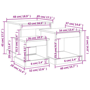 Tavolini Impilabili 3 pz Grigio Sonoma in Legno Multistrato 816494