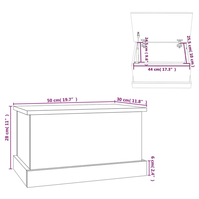 Contenitore Grigio Cemento 50x30x28 cm in Legno Multistrato 816500