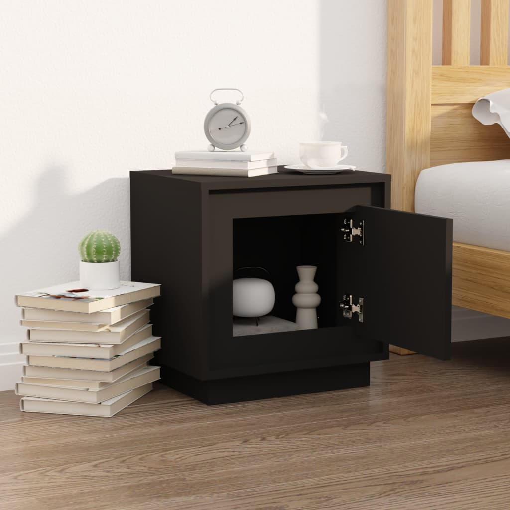 Comodino Nero 44x35x45 cm in Legno Multistratocod mxl 73436