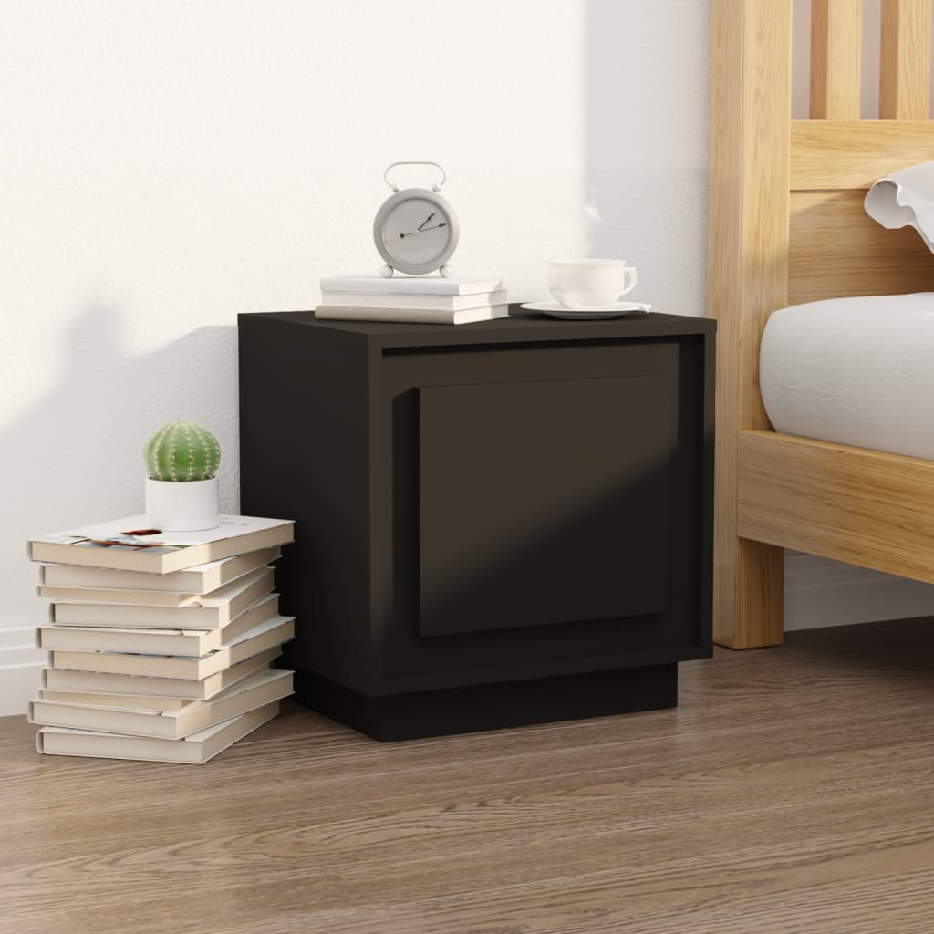 Comodino Nero 44x35x45 cm in Legno Multistratocod mxl 73436