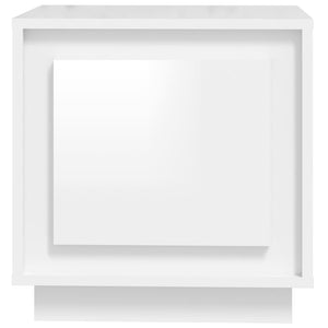 Comodino Bianco Lucido 44x35x45 cm in Legno Multistrato 819840