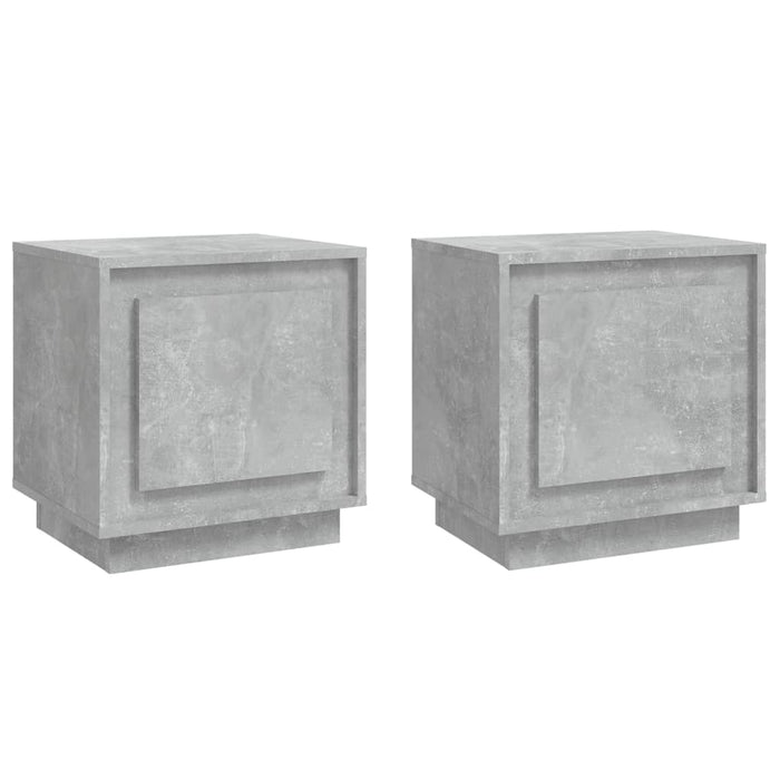 Comodini 2 pz Grigio Cemento 44x35x45 cm in Legno Multistrato 819845