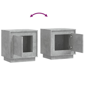 Comodini 2 pz Grigio Cemento 44x35x45 cm in Legno Multistrato 819845