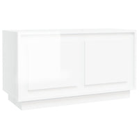 Mobile Porta TV Bianco Lucido 80x35x45 cm in Legno Multistrato 819854