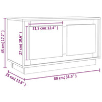 Mobile Porta TV Bianco Lucido 80x35x45 cm in Legno Multistrato 819854