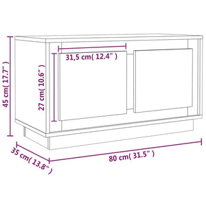 Mobile Porta TV Bianco Lucido 80x35x45 cm in Legno Multistrato 819854