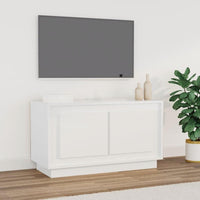 Mobile Porta TV Bianco Lucido 80x35x45 cm in Legno Multistrato 819854