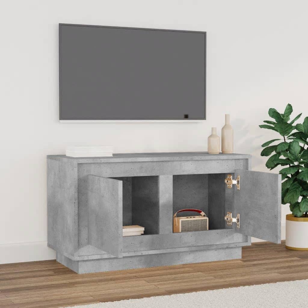 Mobile Porta TV Grigio Cemento 80x35x45 cm in Legno Multistrato 819856