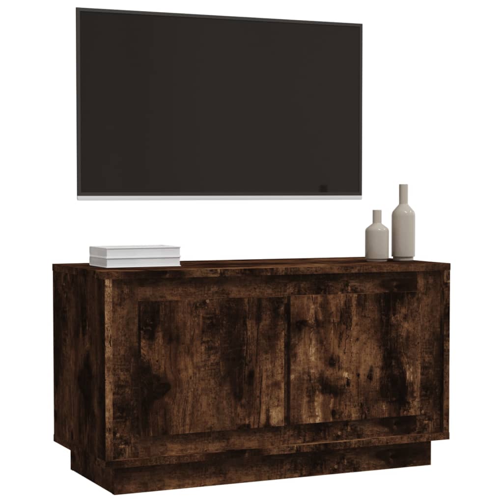 Mobile Porta TV Rovere Fumo 80x35x45 cm in Legno Multistrato 819857