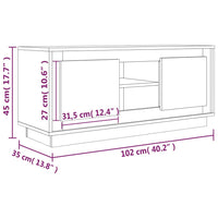 Mobile Porta TV Nero 102x35x45 cm in Legno Multistrato 819861