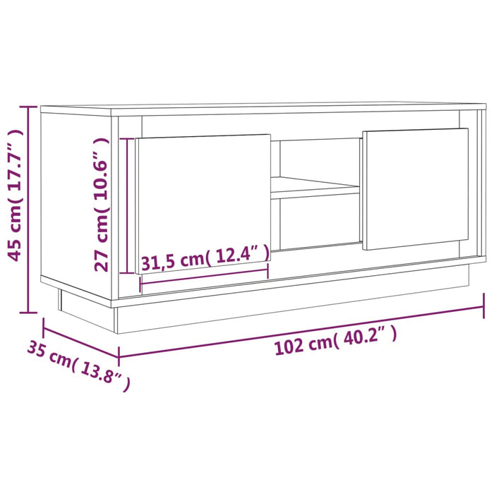 Mobile Porta TV Nero 102x35x45 cm in Legno Multistrato 819861