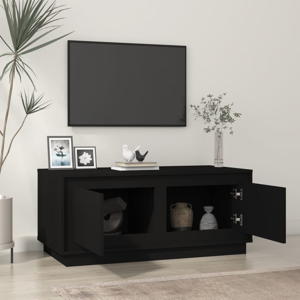 Tavolino da Salotto Nero 102x50x44 cm in Legno Multistrato 819877