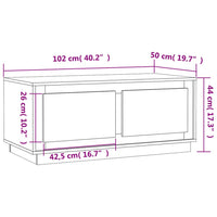 Tavolino da Salotto Nero 102x50x44 cm in Legno Multistrato 819877