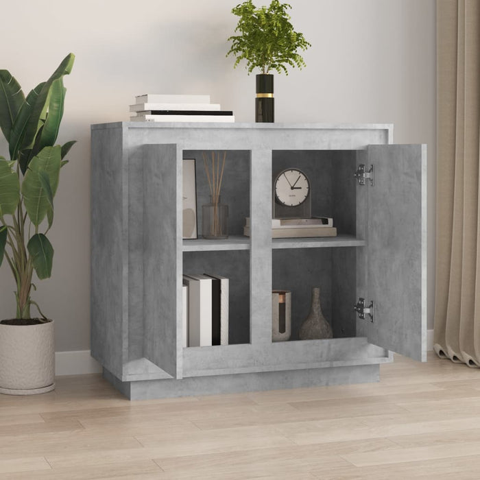 Credenza Grigio Cemento 80x34x75 cm in Legno Multistrato 819888