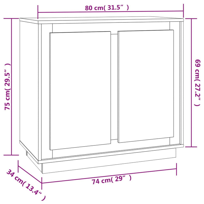 Credenza Grigio Cemento 80x34x75 cm in Legno Multistrato 819888