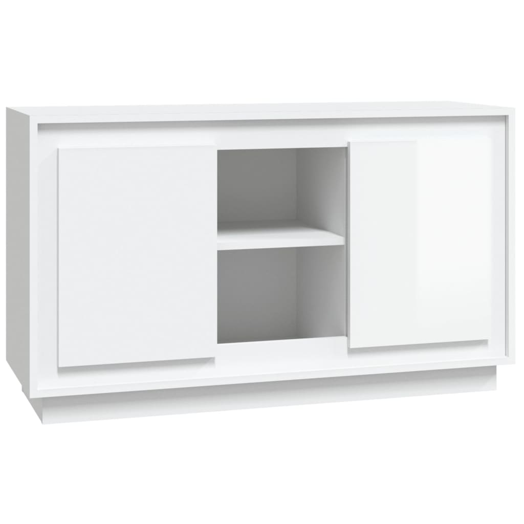 Credenza Bianco Lucido 102x35x60 cm in Legno Multistratocod mxl 126836