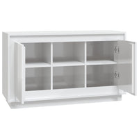 Credenza Bianco Lucido 102x35x60 cm in Legno Multistrato 831879