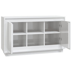 Credenza Bianco Lucido 102x35x60 cm in Legno Multistrato 831879