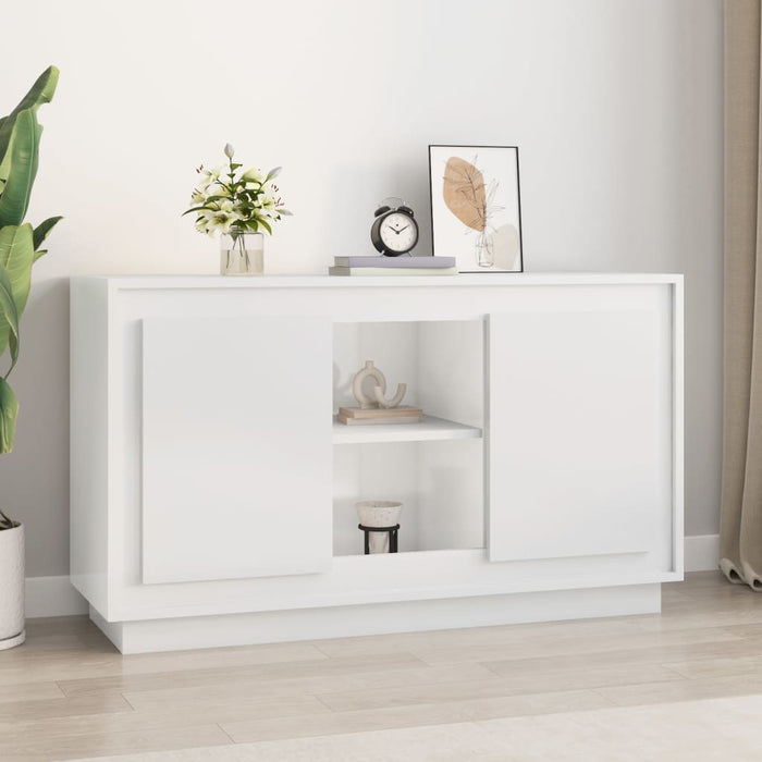 Credenza Bianco Lucido 102x35x60 cm in Legno Multistratocod mxl 126836