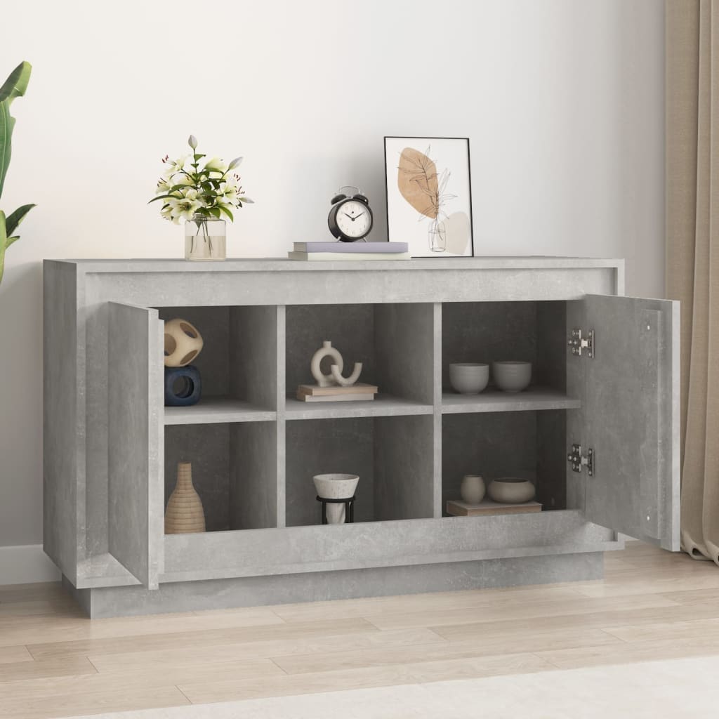 Credenza Grigio Cemento 102x35x60 cm in Legno Multistrato 831881