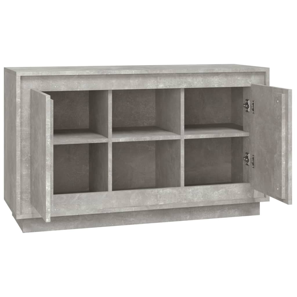 Credenza Grigio Cemento 102x35x60 cm in Legno Multistrato 831881