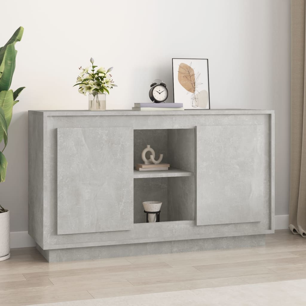 Credenza Grigio Cemento 102x35x60 cm in Legno Multistrato 831881