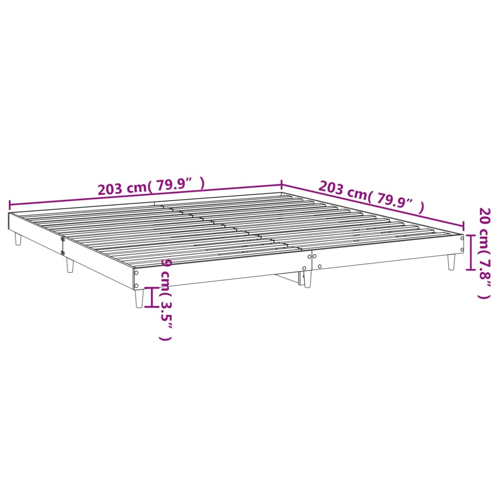 Giroletto senza Materasso Rovere Sonoma 200x200cm in Truciolato 832008