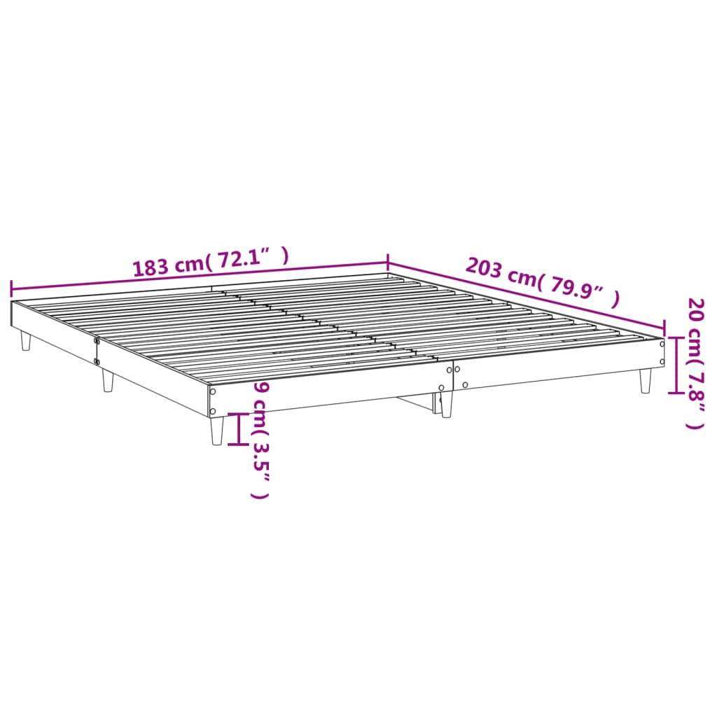 Giroletto Grigio Sonoma 180x200 cm in Legno Multistrato 832019