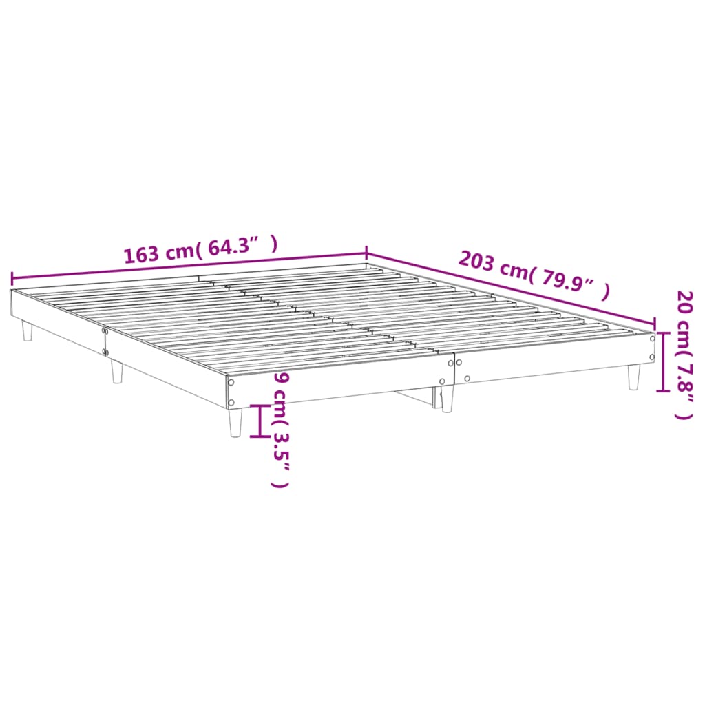 Giroletto Grigio Sonoma 160x200 cm in Legno Multistrato 832027