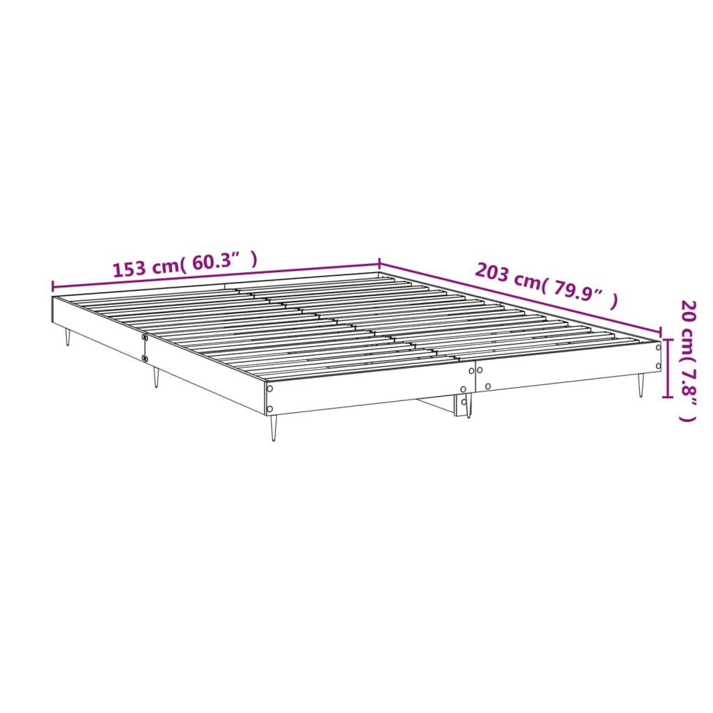 Giroletto senza Materasso Rovere Sonoma 150x200cm in Truciolato 832136